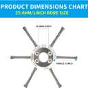 GreenYellow 8" Steel Wire Brush Cutter Head  Universal 6-Blade Weed Trimmer Blade for String Trimmers & Lawn Mowers  Replacement Blade Attachment Rust, Grass & Moss Removal (1inch-General)