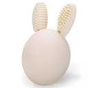 Teether Baby Teething Toy Rabbit Egg Rattle Toy Teething Pain Relief for Babies Boys Girls - Cream
