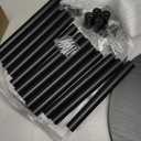 Small Round Side Table - 3-Tier Oval Accent Table for Small Spaces, Rustic Wood and Metal Couch End Table, Nightstand for Bedroom or End Table Living Room, Set of 2, Charcoal Wenge