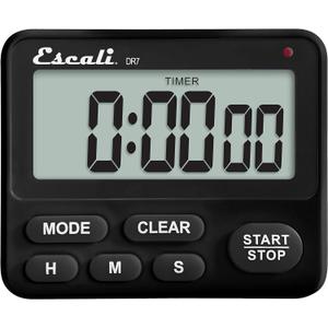 Escali Extra Loud Display Digital Kitchen Timer with Clock Mode, Recall Timer Magnetic Back (Standard)