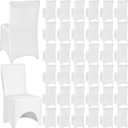 Tudomro 50 Pcs Spandex Chair Covers Wedding Universal Polyester Stretch Chair Slipcovers for Party Banquet Dining Decor(White)