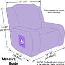 ZNSAYOTX Stretch Velvet Recliner Cover 4-Pieces, Thick Soft Recliner Chair Slipcover with Pocket, Non-Slip Elastic Bottom for Kids Pets, Luxury Plush Reclining Protector Comfy Washable (Grey)