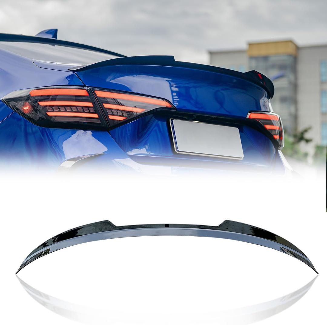 Xprite Rear Spoiler Wing Compatible with 2021 2022 2023 2024 2025 2026 Honda Civic Sedan Sport 11th Civic Rear Spoiler Wing Lip for Honda Civic Sedan (Glossy Black)