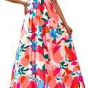 PRETTYGARDEN Summer Dresses for Women 2025 Beach Maxi Dress Spaghetti Strap Floral Boho A Line Wedding Guest Flowy Long Dress (Floral Beige Multicolored) S