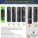 2 x Pinowu Remote Cover (2pcs) Compatible with Fire TV Stick 4K 1st Gen (2021) / Lite/Alexa Voice Remote 3rd Gen with Lanyard (Green and Sky Blue, Both Glow)(NOT for 4K 2nd 2024)