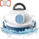 Y10 Cordless Robotic Pool Cleaner Automatic Vacuum - 90 Mins Runtime, Powerful Suction, Self-Parking, Lightweight for Above/Inground Pools Up to 65ft/1100 Sq.Ft, White