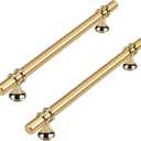 10 Pack Kitchen Cabinet Handles Gold Cabinet Pulls 6-1/4 Inch Brushed Gold Drawer Pulls for Dresser Bathroom Modern Kitchen Hardware for Closet and Cupboard, Zinc Alloy Base
