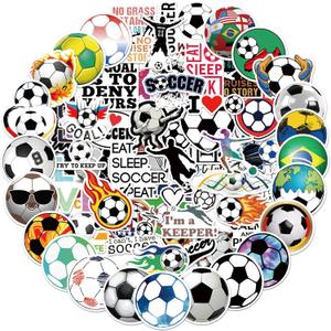 100PCS Soccer Stickers for Boys Girls Kids Teens, Vinyl Waterproof Soccer Stickers for Water Bottles, Laptops, Goodie Bag Stuffers, Soccer Party Favors