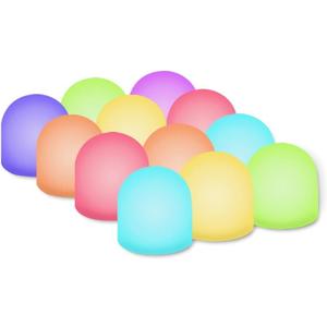 Novelty Place Color Changing Mini Nightlight, Multicolor LED Mood Lighting - Night Light for Bedroom, Bathroom, Living Room - Battery Powered (Pack of 12)