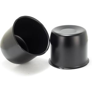 2 Pcs 4.25" Push Through Wheel Center Caps for Truck Trailer RV - Carbon Steel Closed-end Hub Caps (Fits 4.25" Bore, 3.66" Tall, Black)