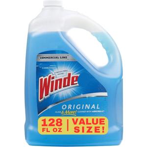 Glass Cleaner Compatible With Windex Refill 1 Gallon Original Blue Formula with a Four Way Measuring Spoon