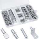 120Pcs Shelf Pins Kit,4 Styles Nickel Plated Shelf Support Pegs,Plated Shelf Pins Holders for Bookcase Kitchen Closet Shelf Shelves Furniture Cabinet5mm (1/4 inch) cabinet shelf pegs
