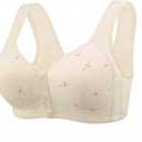 Daisy Bras for Older Women No Underwire Front Closure Comfort Senior Wireless Snap Closing Bra (Skin) 40C