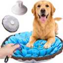 18" Dog Snuffle Mat - Interactive Dog Puzzle Toys for Enrichment - Large Slow Feeder Foraging Mat for Brain Games & Nosework Training - Washable Pet Sniff Mat with Training Clicker and Suction Cup