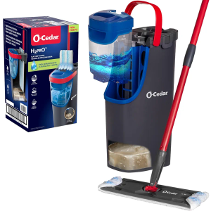 O-Cedar H2prO Flat Mop System | Quick Cleaning Tool | Clean with Clean Water | Machine Washable Reusable Microfiber Mop Pad | Safe on Wood Floors, Vinyl, Tile, Baseboards, Walls
