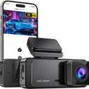 Dash Cam 1296P Front Dashcam, V300 WiFi Dash Camera for Cars with App, Night Vision, Mini Hidden Single Car Camera, Loop Recording, 24H Parking Mode, Support 256GB Max, Black