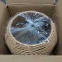 Mini Hemp Rope Woven Pendant Light Woven Light Fixture Boho Chandelier Light Fixture Wicker Pendant Light Rattan Light Pendant Dome Wicker Chandelier for Bedroom Kitchen Island(Bulb Incl.)