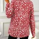 SOFIA'S CHOICE Polka Dot Shirt for Women Long Sleeve Dressy Blouse Work Business Fall Outfits Floral Red Medium (M)