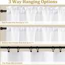 Lecloud Bessie White Curtains 63 Inch Length 2 Panels, Light Filtering Curtains for Bedroom, Faux Linen Textured Window Drapes with Rod Pocket, Window Treatments for Living Room, Each 40 W x 63 L