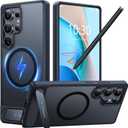 TORRAS Strong Magnetic & Seamless Stand for Samsung Galaxy S25 Ultra Case, Fit for MagSafe, Mil-Grade Drop Protection, Adjustable Kickstand for Samsung Galaxy S25 Ultra Case, Slim Frosted Matte Black (for Galaxy S25 Ultra, Black)