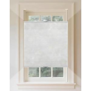 Custom Size Tension Holding Top Down Bottom Up Cellular Shades, Privacy Light Filtering Top Down Bottom Up Cellular Shades, Energy-Saving Honeycomb Blinds, Noise Reduction Honeycomb Blinds (01- Light Filtering- Snow White)