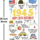 3 x Funny 80th Birthday Card, Happy 80th Birthday Gifts for Women Men, Unique 80 Year Old Birthday Decorations for Him Her, 1945 Birthday Card for Grandma Grandpa (BX159)