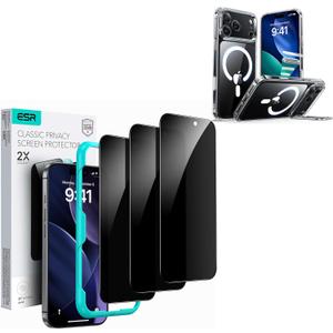 ESR for iPhone 17 Pro Case with Stand&ESR 3 Pack for iPhone 17 Pro Privacy Screen Protector