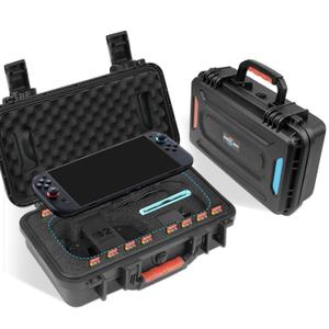 sarlar Hard Carrying Case for Nintendo Switch 2 2025, Waterproof Case for Console, Joy-Con 2 Charging Grip, Straps, AC Adapter, Idea for Travel and Home Storage, Black