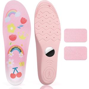 3 x Insoles for Airtag Hidden Holder, Tracker Devise Case for Kids, Comfortable Inserts for ShoesPink Rainbow (Pink, Foot:4.7-5.3IN/Insole:5.3-5.9IN/5C-7C)