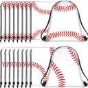 16 Pcs Baseball Drawstring Bag 15.8 x 13.4 Inch Baseball Backpack Treat Bag for Sports Decoration