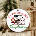 2 x Funny Ornament 2025  White Elephant Gift, We Wish You Nothing Buttt Merry Christmas Ornament with Santa, Reindeer, Elf & Snowman  Gag Gift Holiday Tree Decoration & Stocking Stuffer