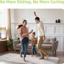 Rabenda 12 Pcs Rug Tape, Non Slip Rug Pads Grippers for Hardwood Floors and Tiles, Reusable Carpet Tape for Area Rugs, Double-Sided Adhesive Rug Stickers Keep Corners Flat (Black)