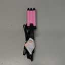 Mini Crimper for Short Hair 1/2 Inch, Small Beach Waves Tool, 3 Barrel Waver With Argan Oil Infused, Easy to Use Curling Iron (Pink)