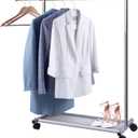 MISSLO Short Clothing Racks for Hanging Clothes with Bottom Shelves and Wheels Heavy Duty Rolling Clothes Rack Kids Clothing Rack for Adult Coat, Closet, Wardrobe (Silver)