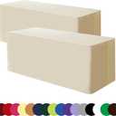 Tablecloth Ivory 6FT Tablecloth Fitted Table Covers for 6 Foot Rectangle Tables - Water Resistant Washable Fabric Polyester Table Clothes for Parties, Trade Show72L x 30W Inches