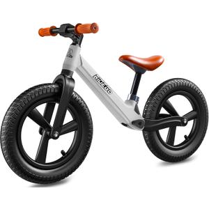 Ridego 14 Inch Balance Bike for Kids 3-6 Year Old,Lightweight Kids Bike with Adjustable Seat, Push Bicycle with Air Rubber TiresRide-on Toys Birthday Gift (White)