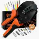 Aglets for Shoelaces，Aglet Crimping Tool，Four Sizes (3/4/4.5/5mm) Aglet Repair Kit with 200 Pcs Replaceable Shoelace Aglets