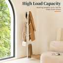 Yoobure Metal Coat Rack Freestanding with Marble Base, Coat Tree with 12 Hooks & Umbrella Holder, Coat Hanger Stand for Corner Entryway Bedroom Office, Heavy Duty Coat Rack Stand for Clothes Hats Bags (White)