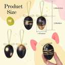 36 Pcs Black Gold Easter Egg Tree Ornaments Hanging Tree Decoration Plastic Speckled Egg Bulk 2.36'' Rustic Easter Decorations for Basket DIY Crafts Holiday Party Favors