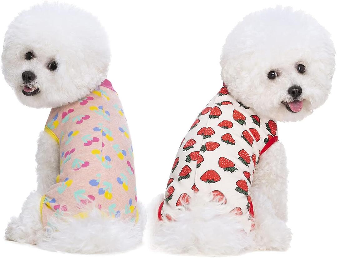 2 Packs Pet Dog Recovery Onesie Suit for Dogs Cats After Surgery,Dog Abdominal Wounds Bandages Cone E-Collar Alternative. (Pink, S)
