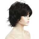 Lydell Short Layered Shaggy Full Wavy Synthetic Wigs (Dark Brown)