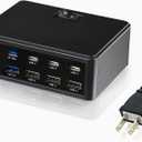 150W 10-Port USB Fast Charging Station,Multi Ports Charging Hub with Switch Control,Compatible with iPhone 15/14/Pro/13/12,Galaxy S23/S22/S21, Note 20 Ultra, LG, HTC