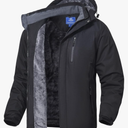 SPOSULEI Mens Skiing Jackets with Hoode Snowboarding Waterproof Fleece Liner Coats Windproof Winter Raincoat Multi Pockets Size XXL