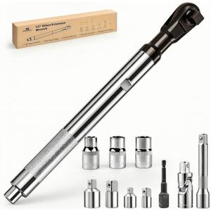 1/2" Offset Extension Wrench ImpactImpact Ratchet Extension | for Electric & Impact Tools High-Torque Socket Adapter with 3/8" & 1/4" Extensions for Tight Spaces