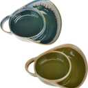 Stoneware Soup & Side Bowls Set of 2 by Roe & Moe (Olive Green & Dark Teal)