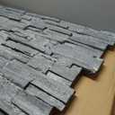 EverStone Acadia Ledge Faux Stone Panel, 49"W x 25 1/2"H x 1 1/4"D, Grey Granite Color