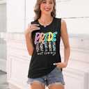 Pride Shirts for Women Pride Month Rainbow Graphic T-Shirt Pride Tank Top LGBTQ Equality Shirts (Black, L)
