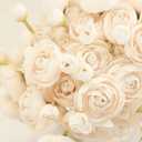 Floroom Ranunculus Artificial Flowers 18 Pcs Champagne Faux Silk Mini Ranunculus Bulk Fake Wedding Filler Flowers for DIY Cream Bouquets, Centerpieces, Bridal Shower Decorations & Arrangements