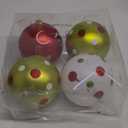 Kasyat 6" Christmas Tree Balls Ornaments Set of 4 Glittering Plastic Hanging Decorations Green Red Shatterproof Christmas Balls Shiny and Finishes Ball for Crooked Neck Xmas Fireplace Home Decor