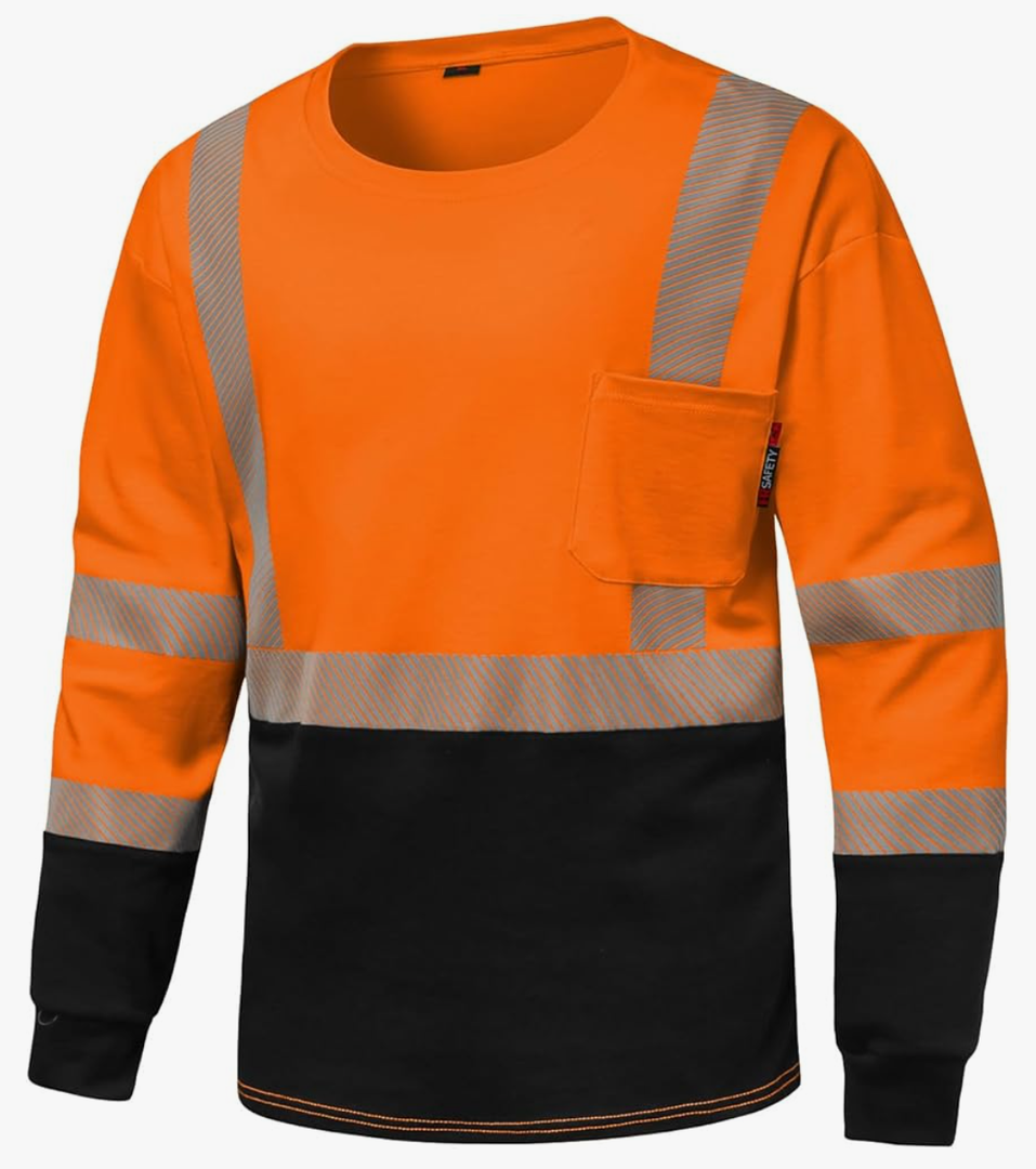 FR Shirt 6 oz Hi Vis Fire Resistant Flame Resistant Shirts for Men,Welding Shirt Cotton CAT2 Long-Sleeved Shirts, Small, Orange
